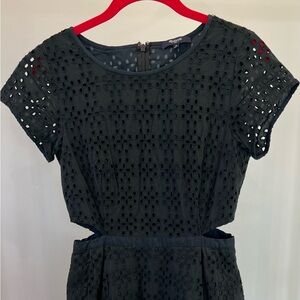 Madewell Dark Blue Eyelet Midi Dress